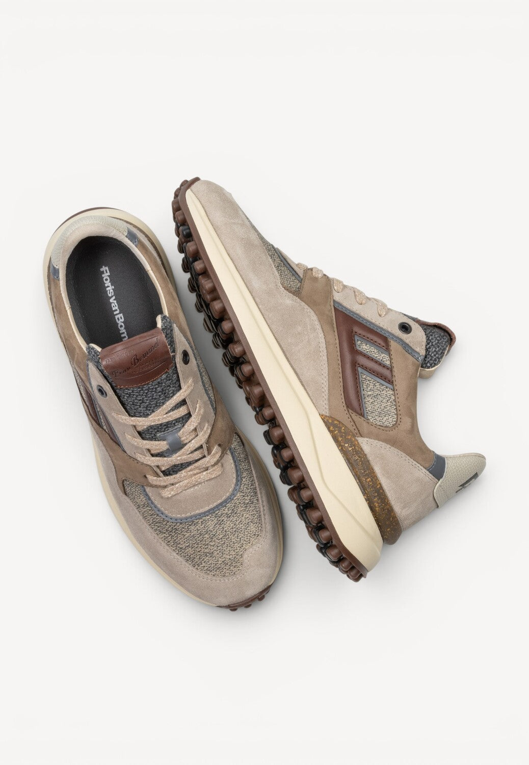 Heren veterschoenen-Bruin combi kleur