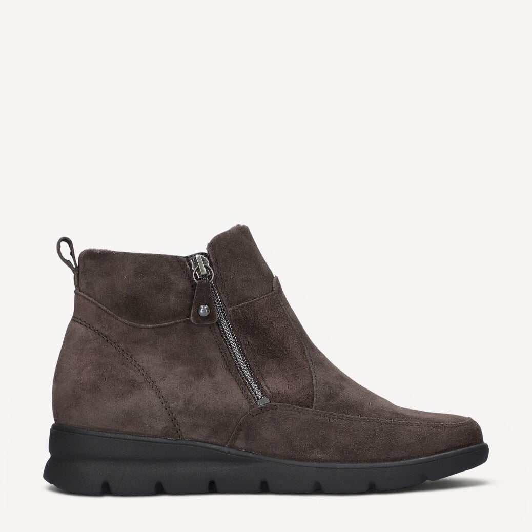 DAMES BOOTS+KORT LAARS-Bruin suède