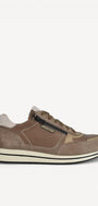 Heren veterschoenen-Beige leer