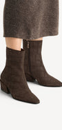 DAMES BOOTS+KORT LAARS-Bruin suède