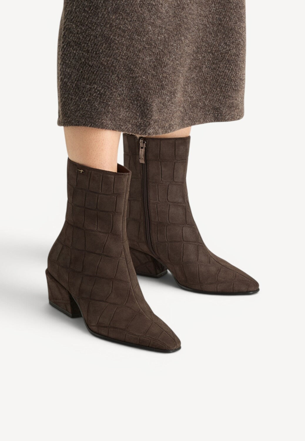 DAMES BOOTS+KORT LAARS-Bruin suède