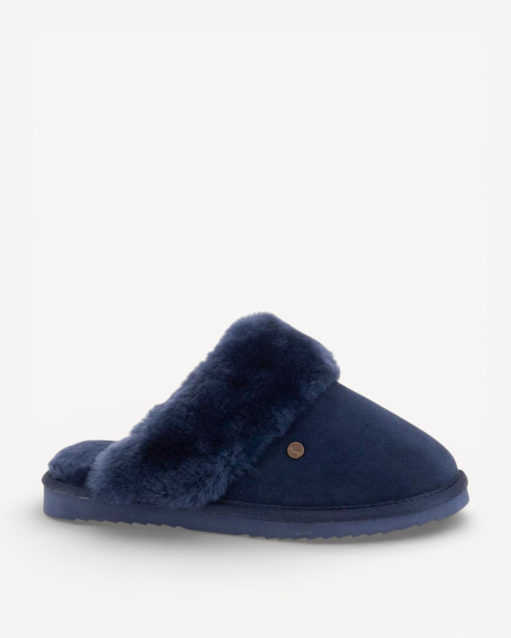 Dames muil pantoffels-Blauw suède/nubuck