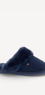 Dames muil pantoffels-Blauw suède/nubuck