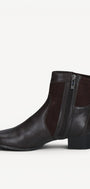 DAMES BOOTS+KORT LAARS-Bruin leer