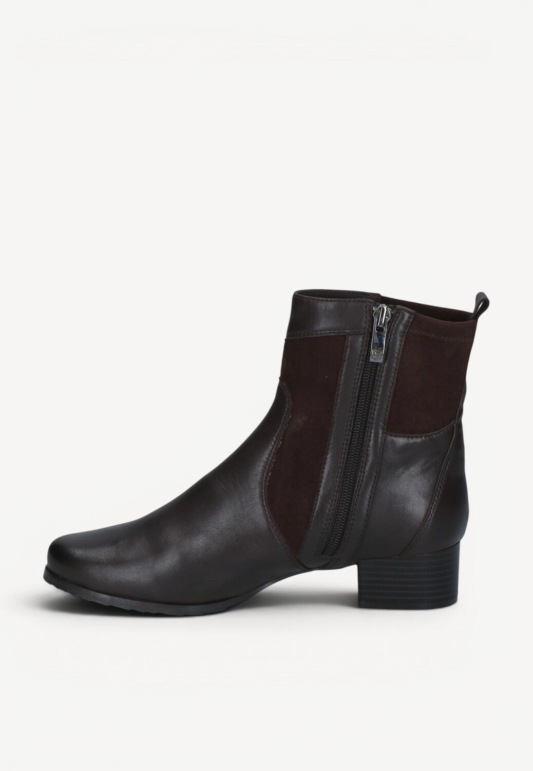 DAMES BOOTS+KORT LAARS-Bruin leer