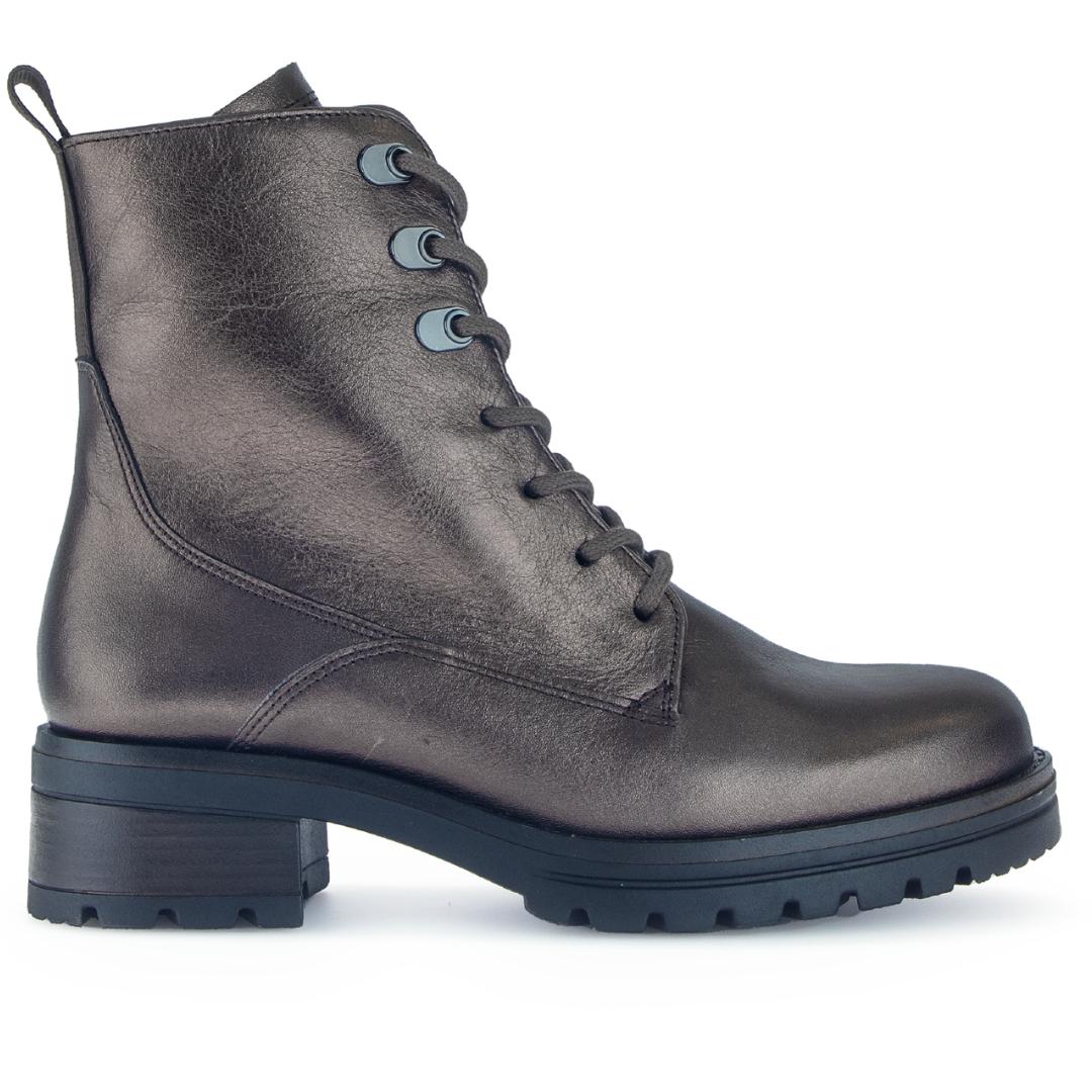 DAMES BOOTS+KORT LAARS-Brons leer