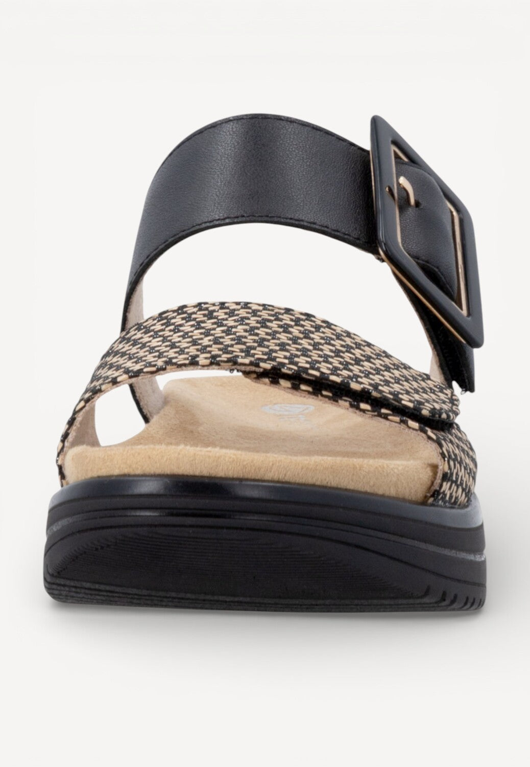 DAMES OPEN SCHOENEN-Zwart leer