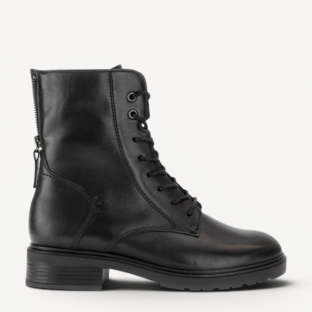 DAMES BOOTS+KORT LAARS-Zwart leer