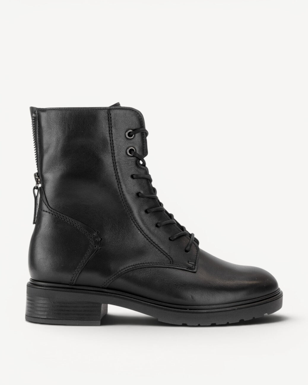 DAMES BOOTS+KORT LAARS-Zwart leer