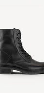 DAMES BOOTS+KORT LAARS-Zwart leer