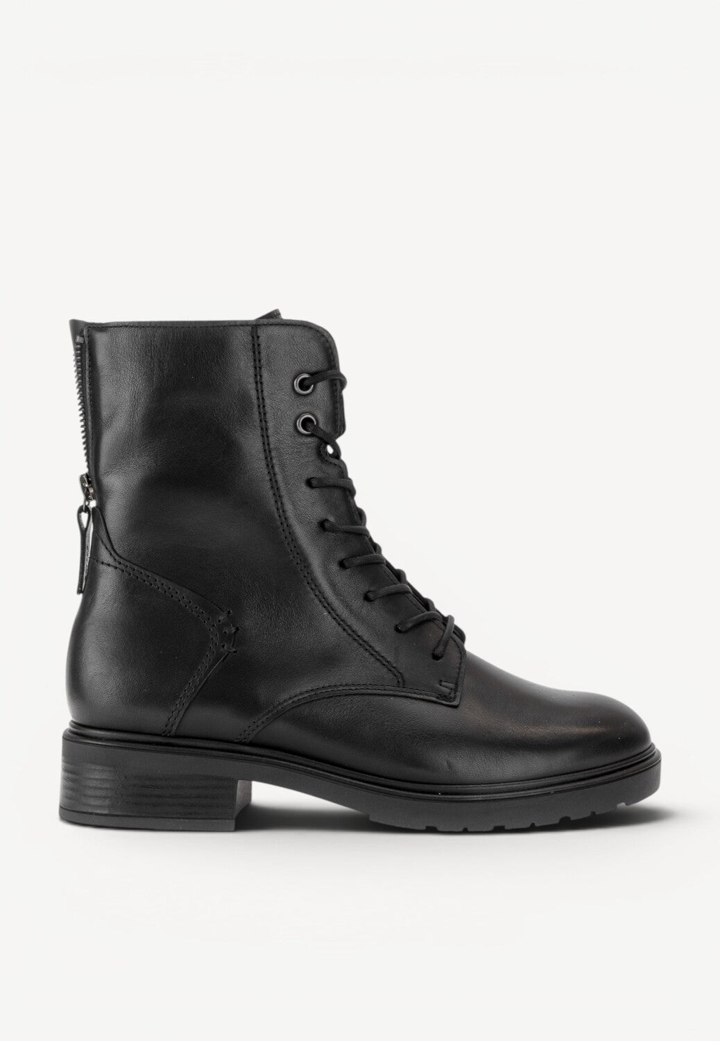 DAMES BOOTS+KORT LAARS-Zwart leer