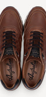 Heren veterschoenen-Bruin leer