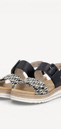 DAMES OPEN SCHOENEN-Zwart combi kleur