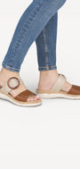 DAMES OPEN SCHOENEN-Bruin combi kleur