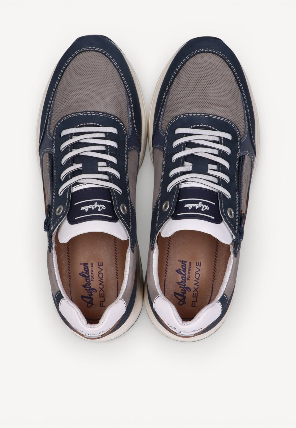 Heren veterschoenen-Blauw combi kleur