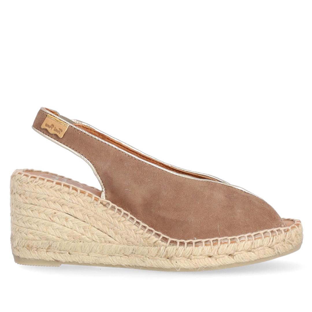 DAMES OPEN SCHOENEN-Beige suède/nubuck