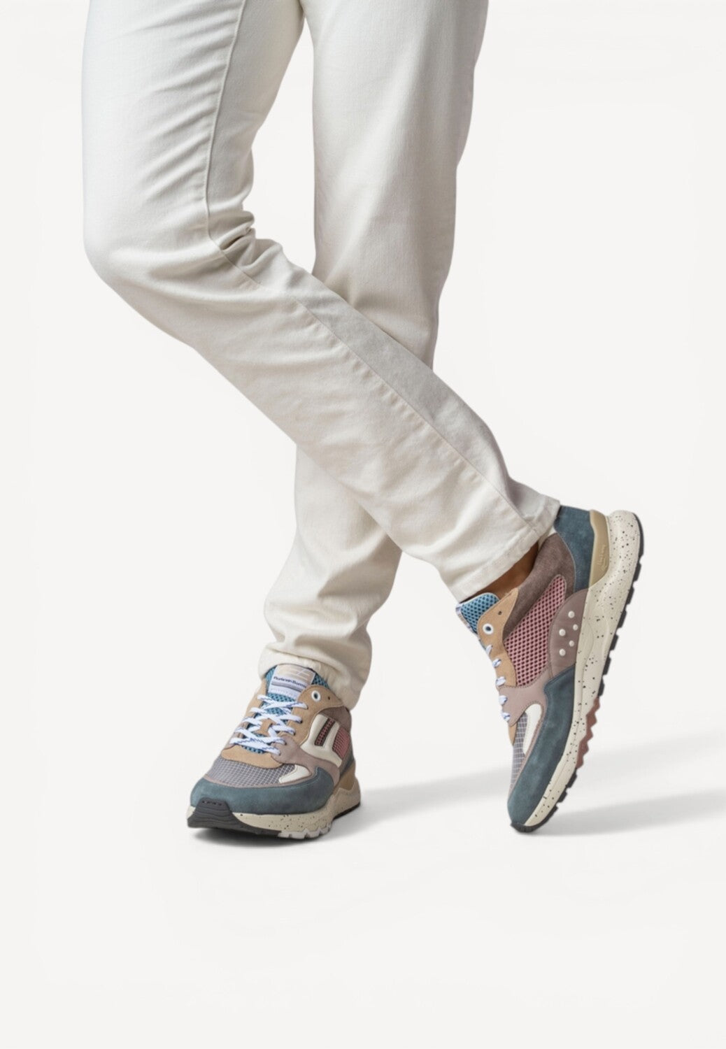 Heren veterschoenen-Blauw combi kleur