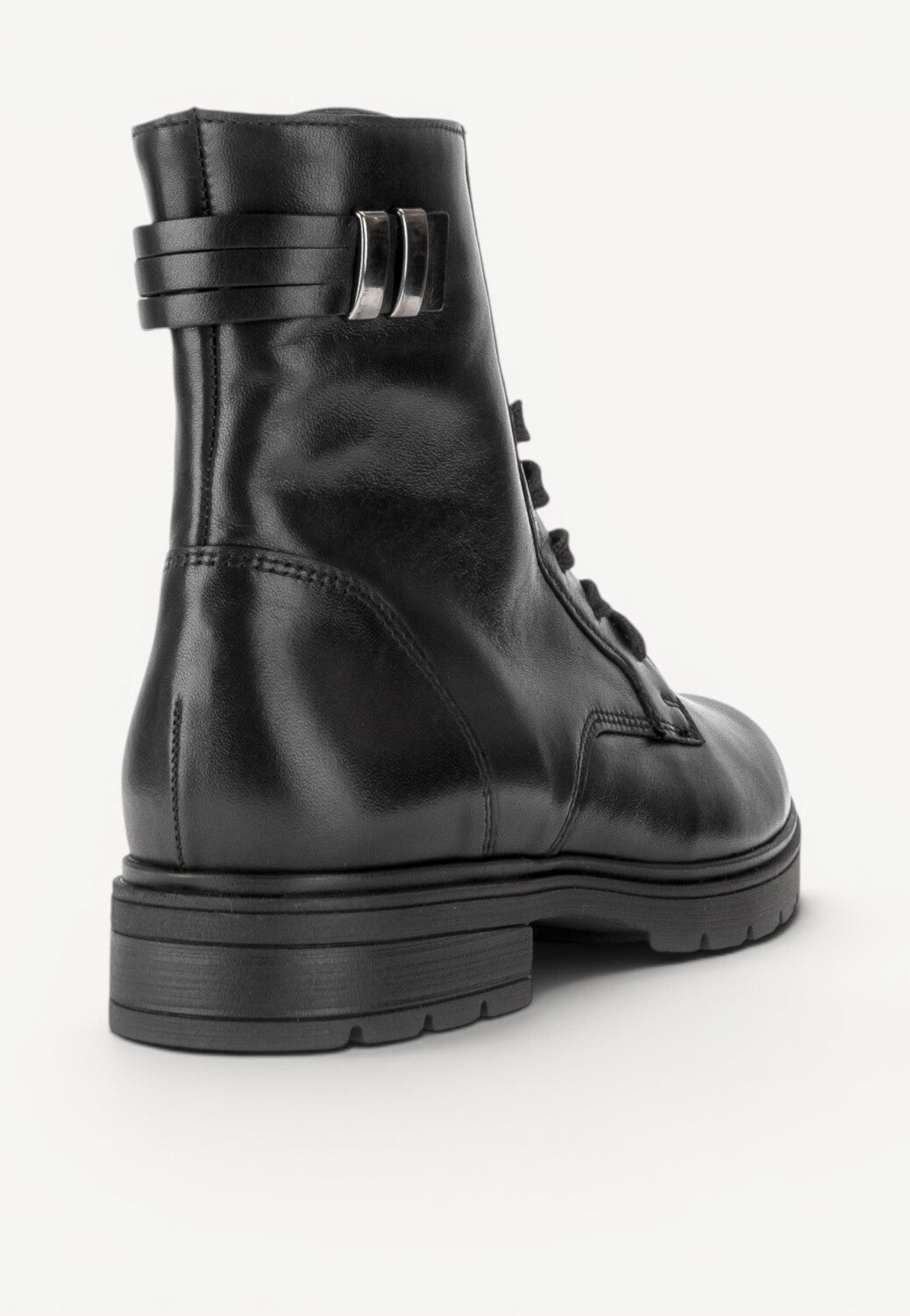 DAMES BOOTS+KORT LAARS-Zwart leer