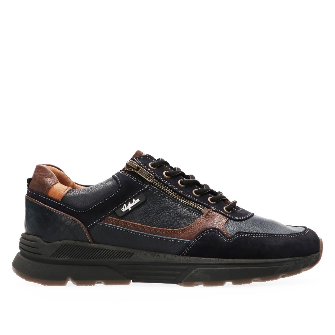 Heren veterschoenen-Blauw suède/nubuck