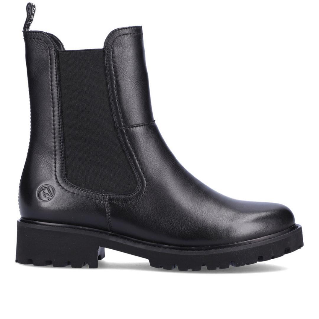 DAMES BOOTS+KORT LAARS-Zwart leer