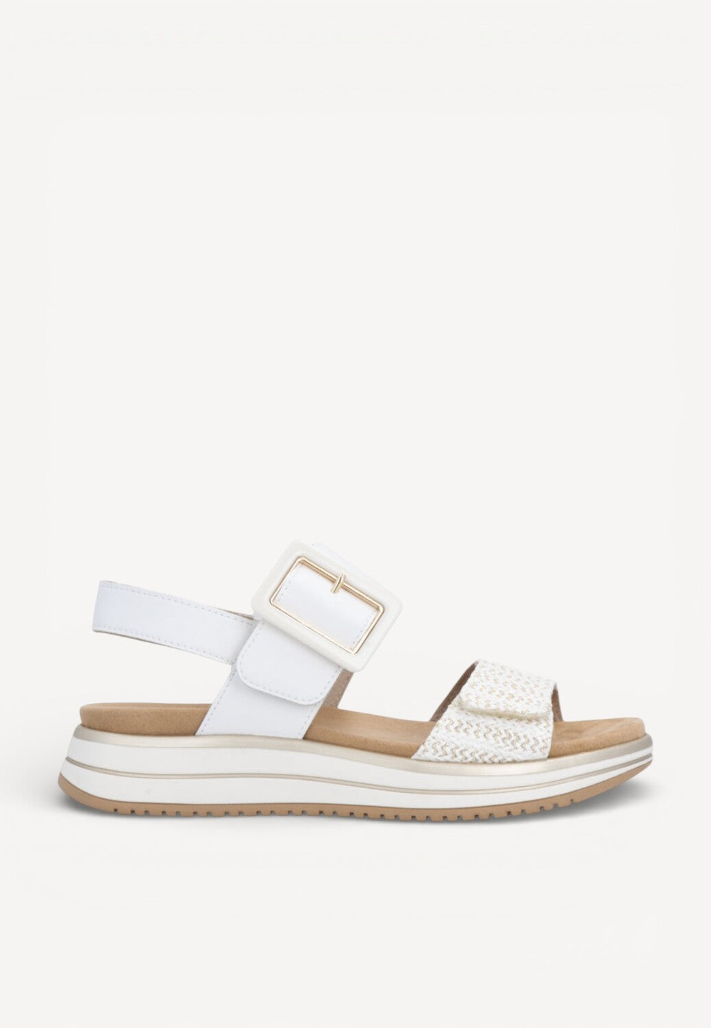 DAMES OPEN SCHOENEN-Wit combi kleur
