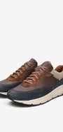 Heren veterschoenen-Blauw suède/nubuck