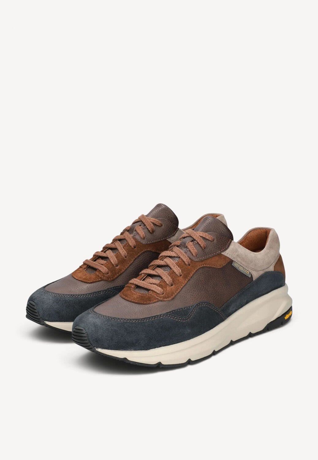 Heren veterschoenen-Blauw suède/nubuck