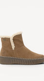 DAMES BOOTS+KORT LAARS-Bruin suède