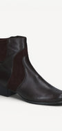 DAMES BOOTS+KORT LAARS-Bruin leer