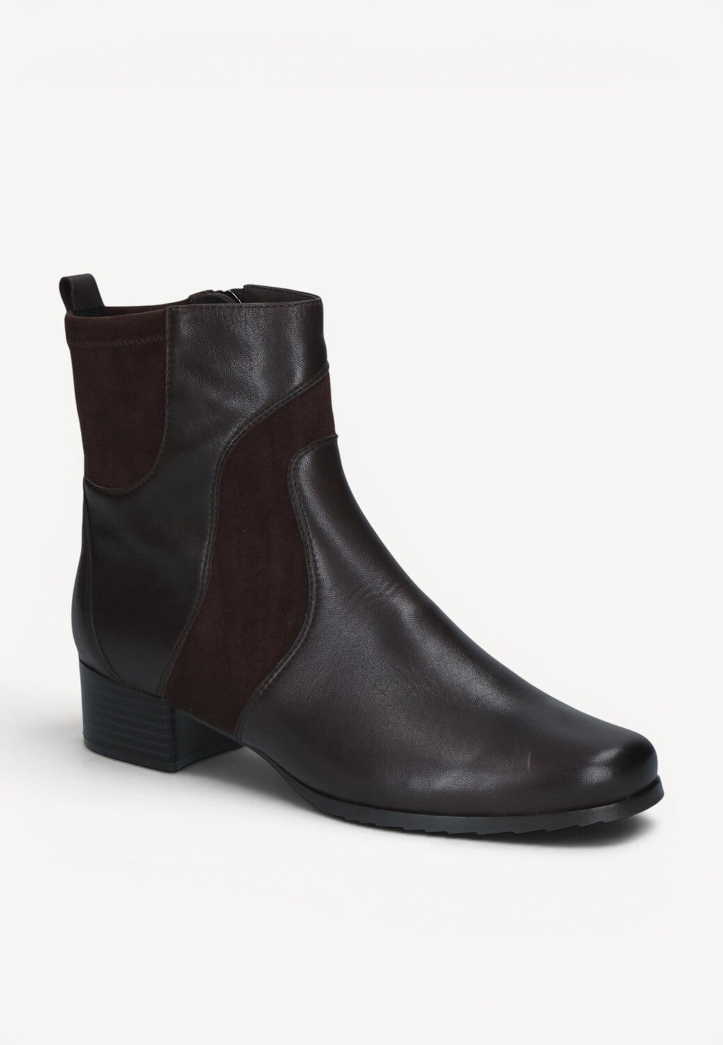 DAMES BOOTS+KORT LAARS-Bruin leer