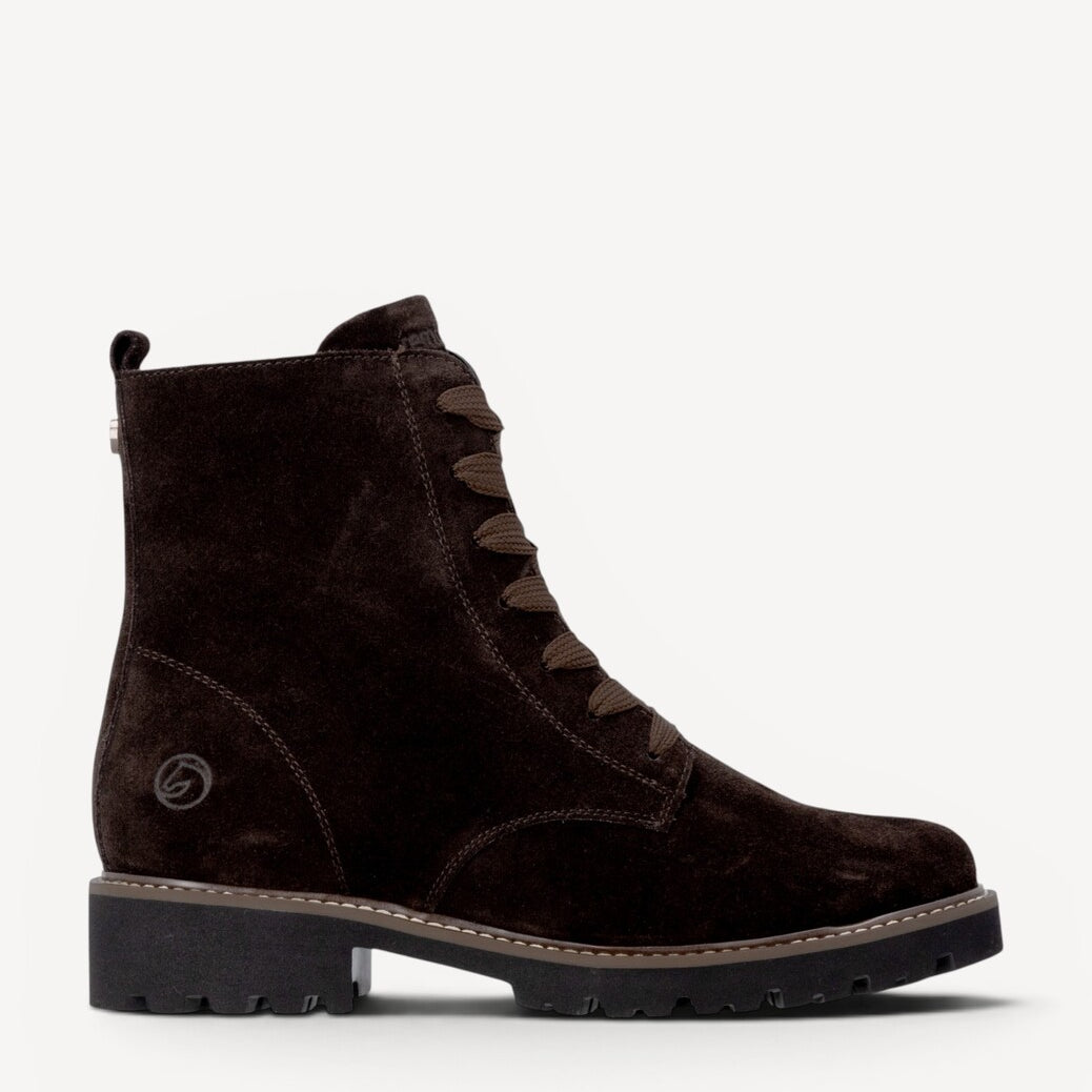DAMES BOOTS+KORT LAARS-Bruin suède