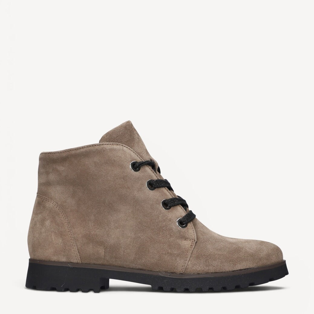 DAMES BOOTS+KORT LAARS-Beige suède/nubuck