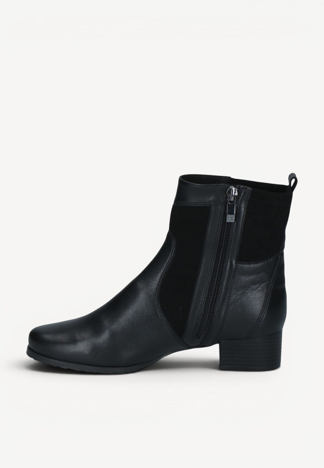 DAMES BOOTS+KORT LAARS-Zwart leer