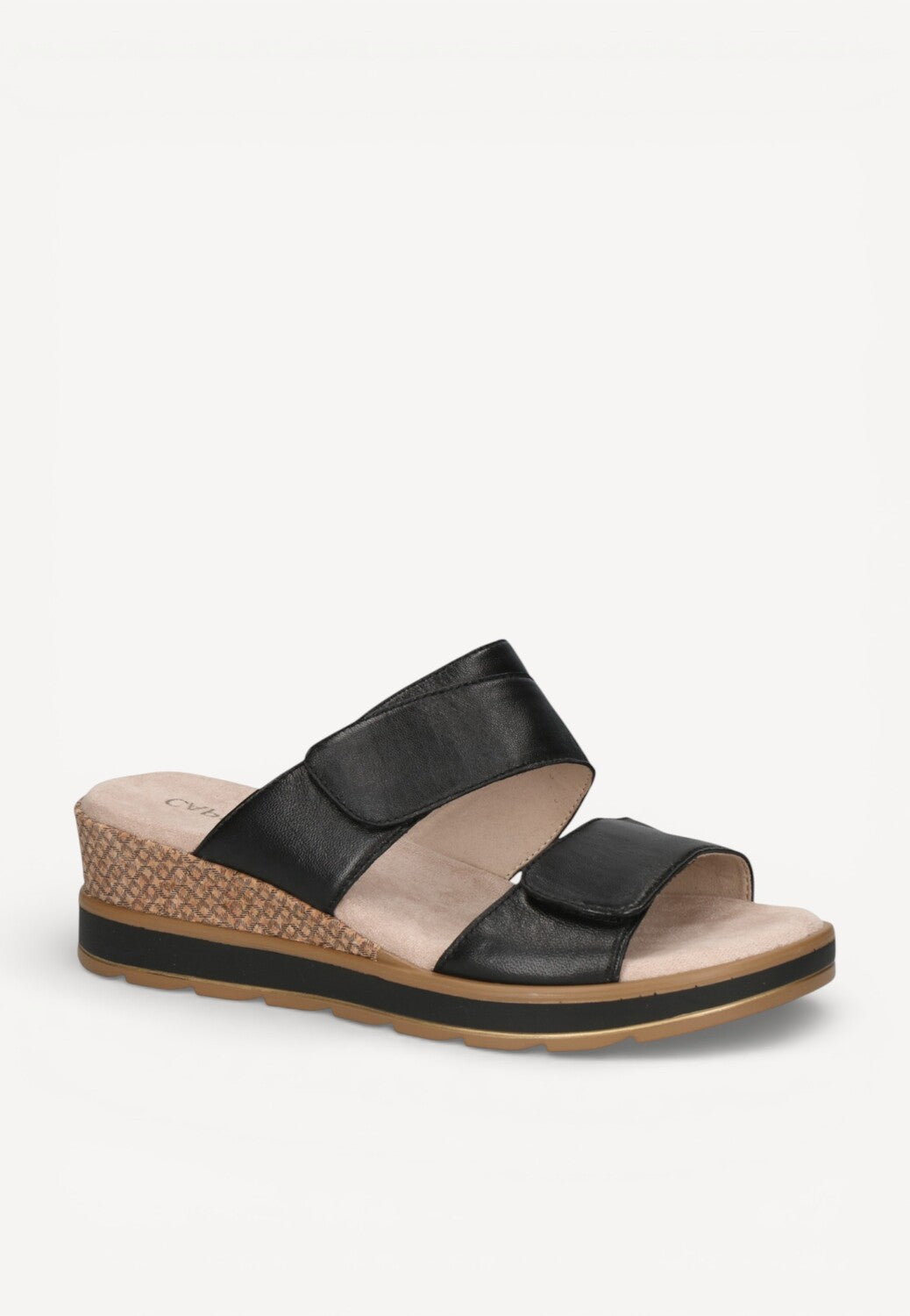 DAMES OPEN SCHOENEN-Zwart leer