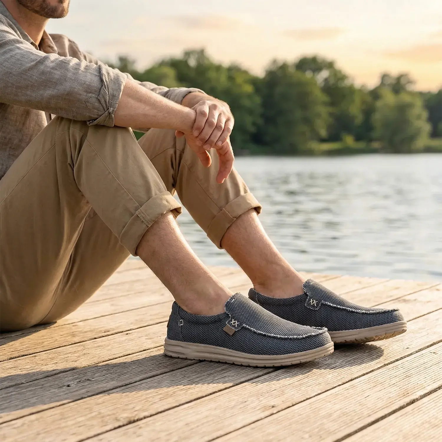 Heren linnen schoenen-Blauw diversen