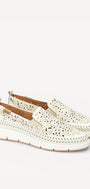 DAMES INSTAPSCHOENEN-Wit leer