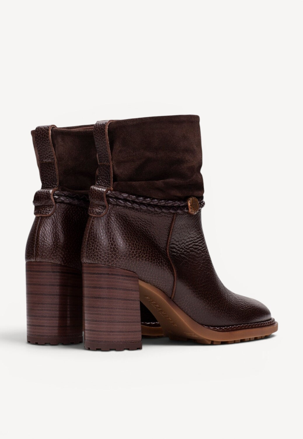 DAMES BOOTS+KORT LAARS-Bruin leer