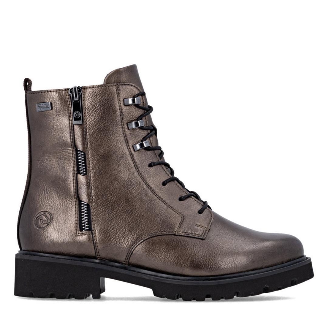 DAMES BOOTS+KORT LAARS-Brons leer