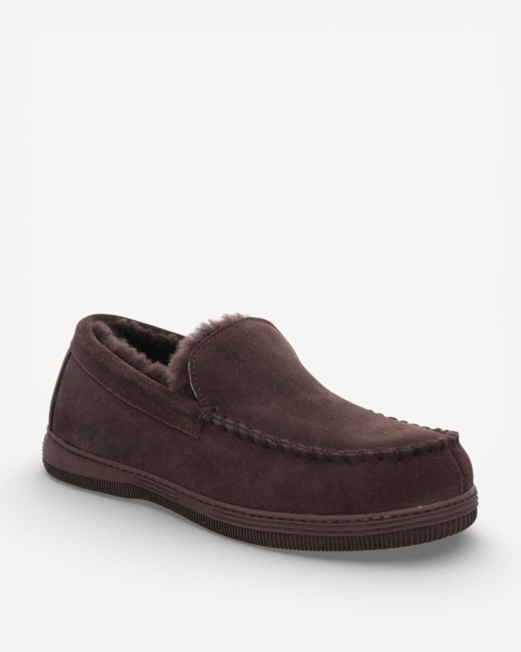 Heren dichte pantoffels-Bruin suède