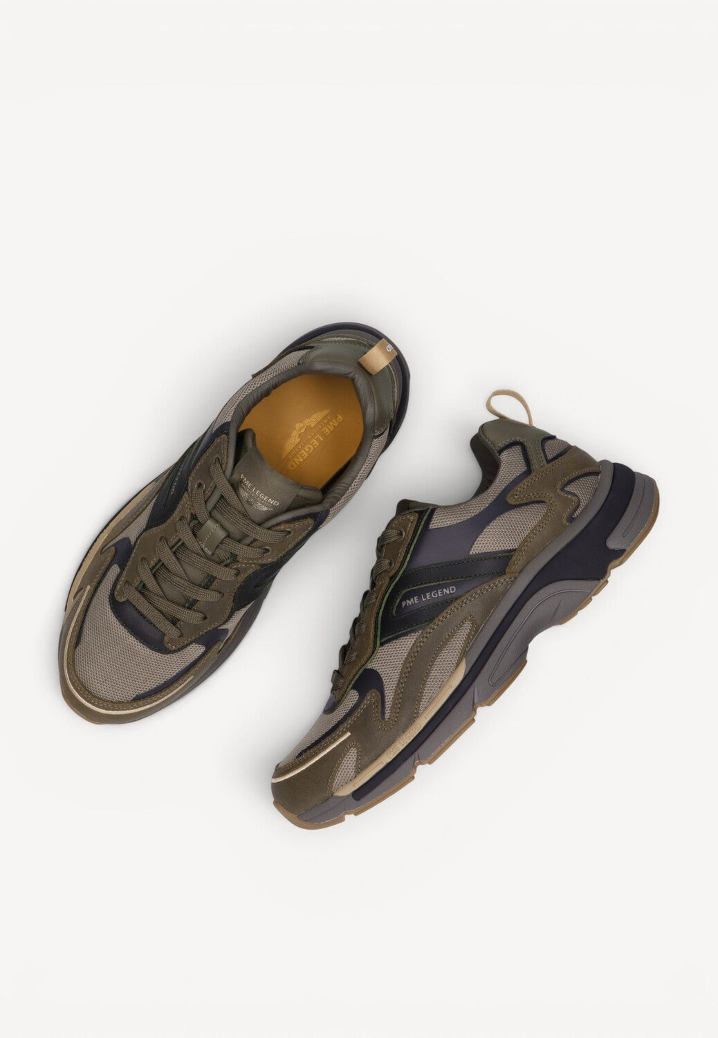 Heren veterschoenen-Bruin combi kleur