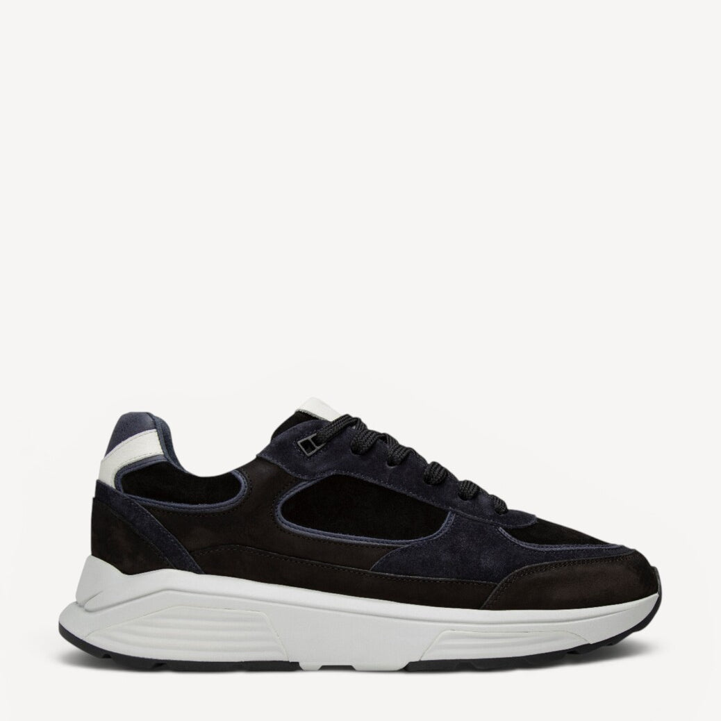 Heren veterschoenen-Zwart combi kleur