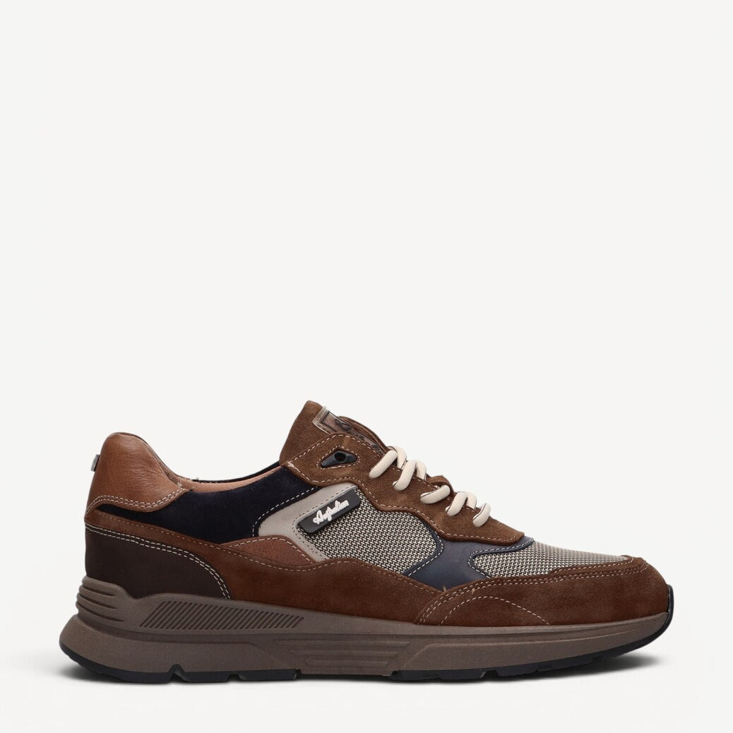 Heren veterschoenen-Bruin combi kleur