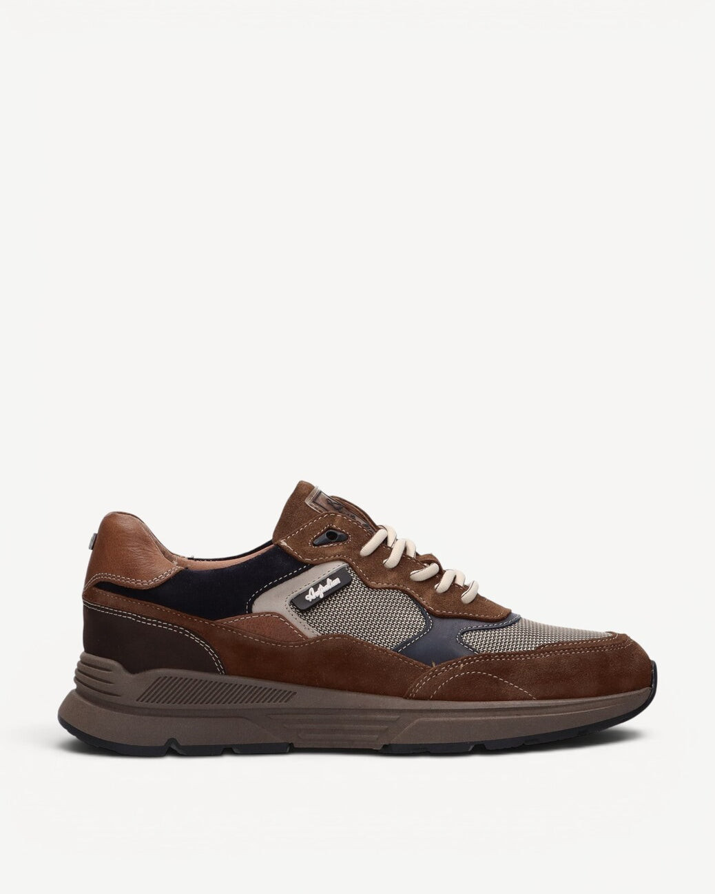 Heren veterschoenen-Bruin combi kleur