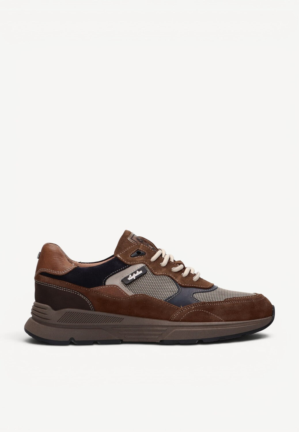 Heren veterschoenen-Bruin combi kleur