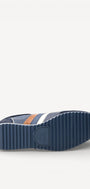 Heren veterschoenen-Blauw leer