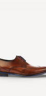 Heren veterschoenen-Bruin leer