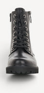DAMES BOOTS+KORT LAARS-Zwart leer