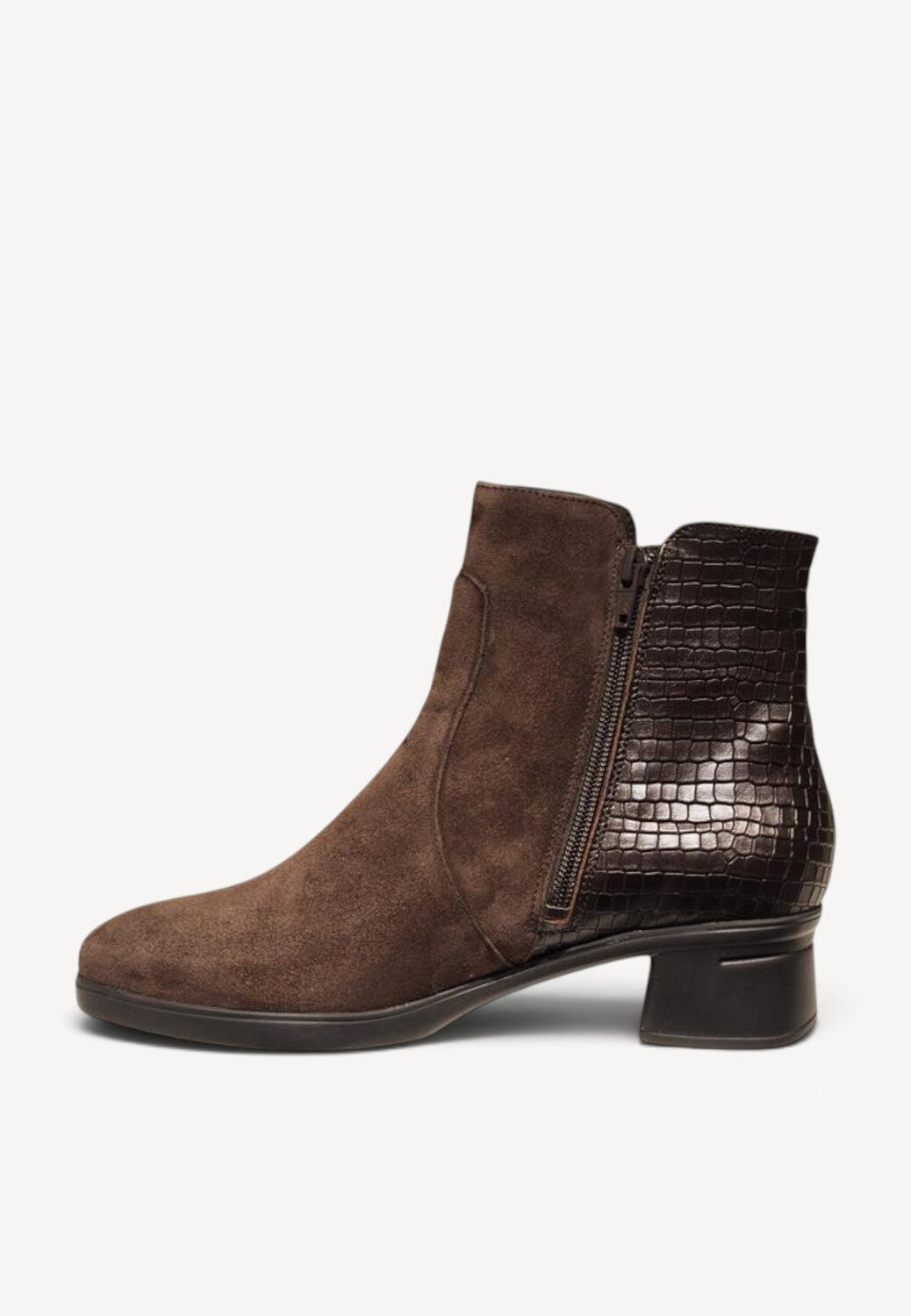 DAMES BOOTS+KORT LAARS-Bruin suède