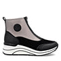 DAMES BOOTS+KORT LAARS-Zwart combi kleur