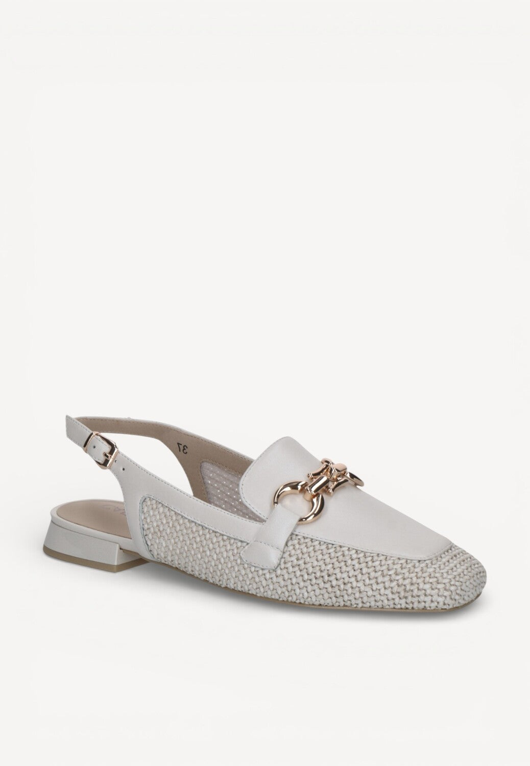MUIL +SLINGBACK-Beige leer